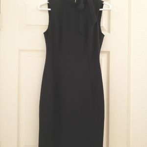 Calvin Klein Black Tie Neck Sheath Midi Dress, 4